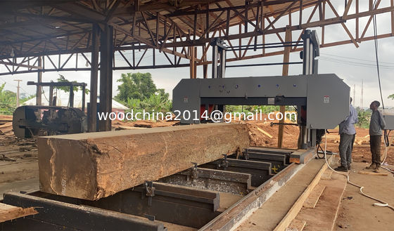 Dia 2500mm CNC ngang tự động gỗ Bandsaw Machine Band Saw cho cắt gỗ châu Phi