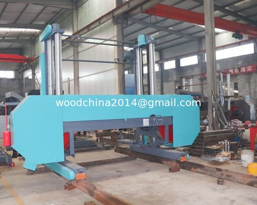 Máy cưa điện di động Máy cưa băng ngang với động cơ diesel để cắt gỗ lớn