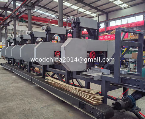 2/3/4/5/6 đầu Tốc độ cao máy cưa gỗ tự động đa đầu với hệ thống cho ăn tự động