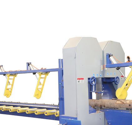 Máy cưa băng dọc cắt gỗ Dây chuyền sản xuất máy cưa băng dọc đôi, máy cưa đứng động cơ lớn
