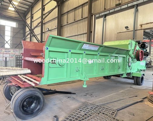 Máy nghiền gỗ lớn, Máy nghiền gỗ bằng trống, Máy nghiền gỗ diesel di động