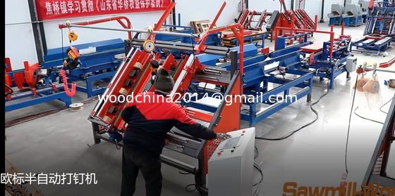 400 pallets/Day Pallet Assembly Machine Euro Sawdust Blocks Pallet Nailing Machine Máy lắp đặt pallet