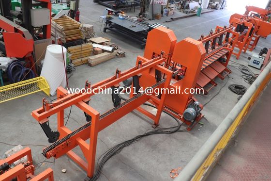 Inverter Feeding Auto Double Head Band Sawmills Twin Vertical Bandsaw cho gỗ