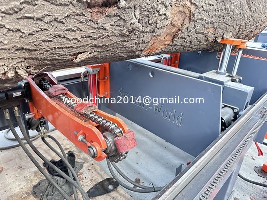 Máy cưa dây chuyền thủy lực ngang hoàn toàn tự động cho gỗ 1000mm