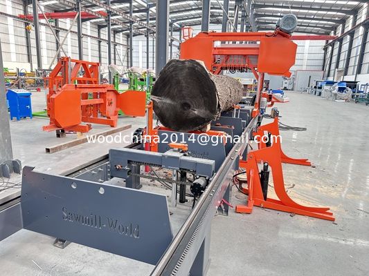 Máy cưa dây chuyền thủy lực ngang hoàn toàn tự động cho gỗ 1000mm