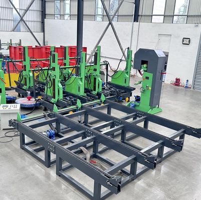 Máy cưa dọc thủy lực CNC MJ3212B Bàn cưa tự động với xe gỗ 1250mm bánh xe động cơ 45KW