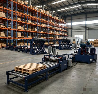 Dây chuyền sản xuất pallet gỗ tự động tiêu chuẩn Châu Âu EPAL hiệu suất cao | Công suất 50-80 kiện/giờ