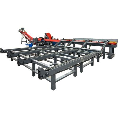 Máy xử lý củi thủy lực 50 tấn hạng nặng với đường kính log tối đa 600mm và dòng công việc dây chuyền lắp ráp tự động hoàn toàn