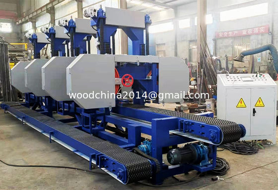 Dây cưa dây chuyền ngang Máy cưa gỗ nhiều lưỡi bán nóng