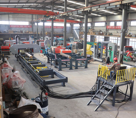 Máy cưa gỗ tự động thủy lực ngang cưa dây chuyền cưa máy cưa dây chuyền