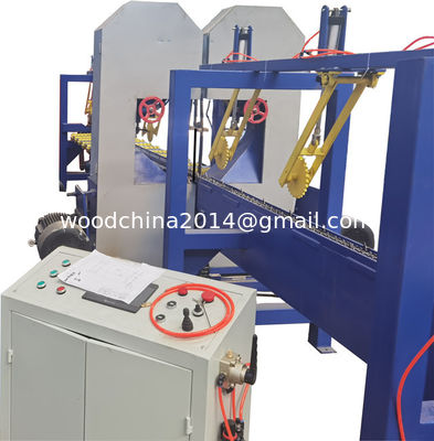 Máy cưa cắt gỗ sợi dây chuyền hai lưỡi dao dọc máy cưa sợi dây chuyền dọc